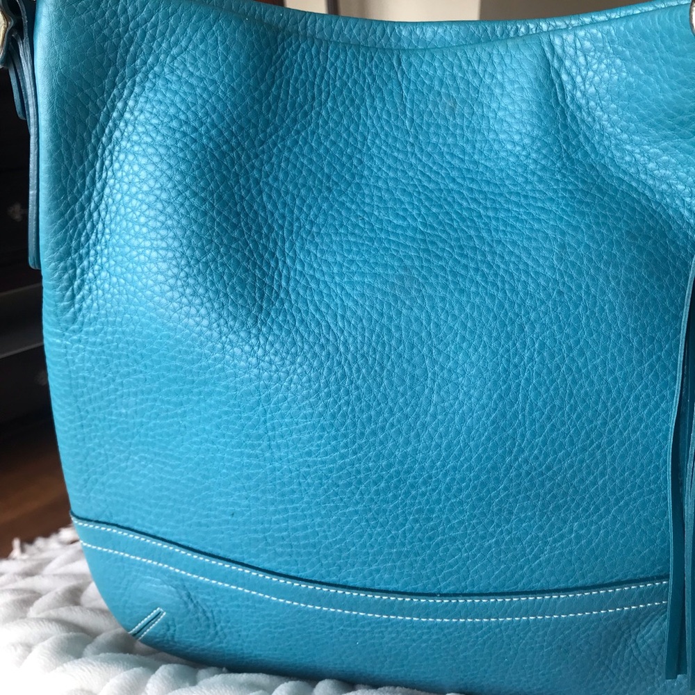 Coach Vintage Legacy Leather Slim Duffle Shoulder Crossbody Purse Blue 1427 Y2K - Picture 9 of 16